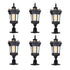 Vintage Lamp 6X 72cm Lantern Stand Elegant Aluminum & Glass Outdoor Light Antique Style Exterior Fixture