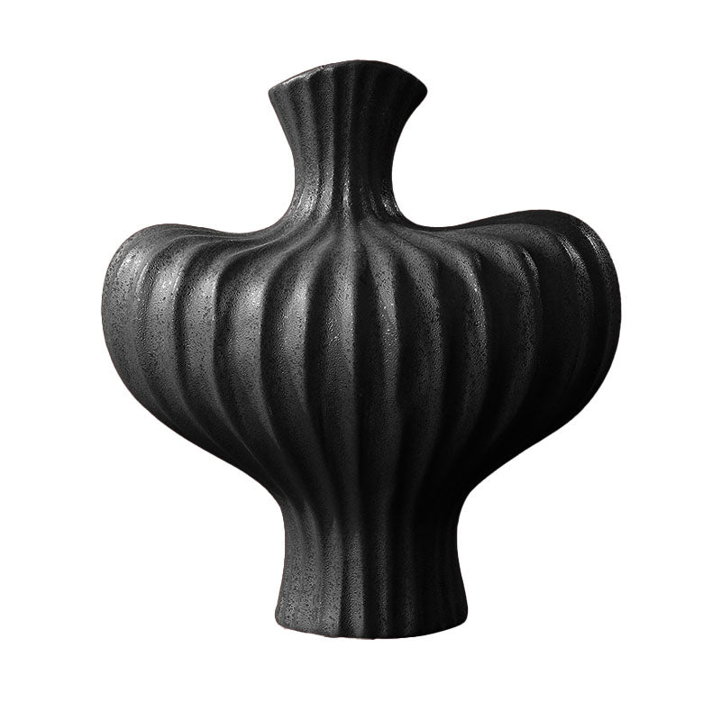 SOGA 28X30cm Large Ornament Black Vases Countertop Decoration Accessories Porch Crafts Home Decor