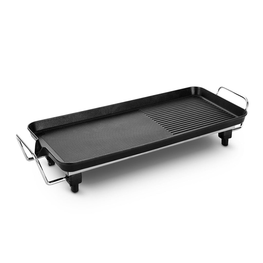 SOGA 48cm Electric BBQ Grill Teppanyaki Tough Non-stick Surface Hot Plate Kitchen 3-5 Person