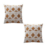 SOGA 2X 50cm Throw Pillow Brown Circular Chain Jacquard Decorative Square for Home Decor