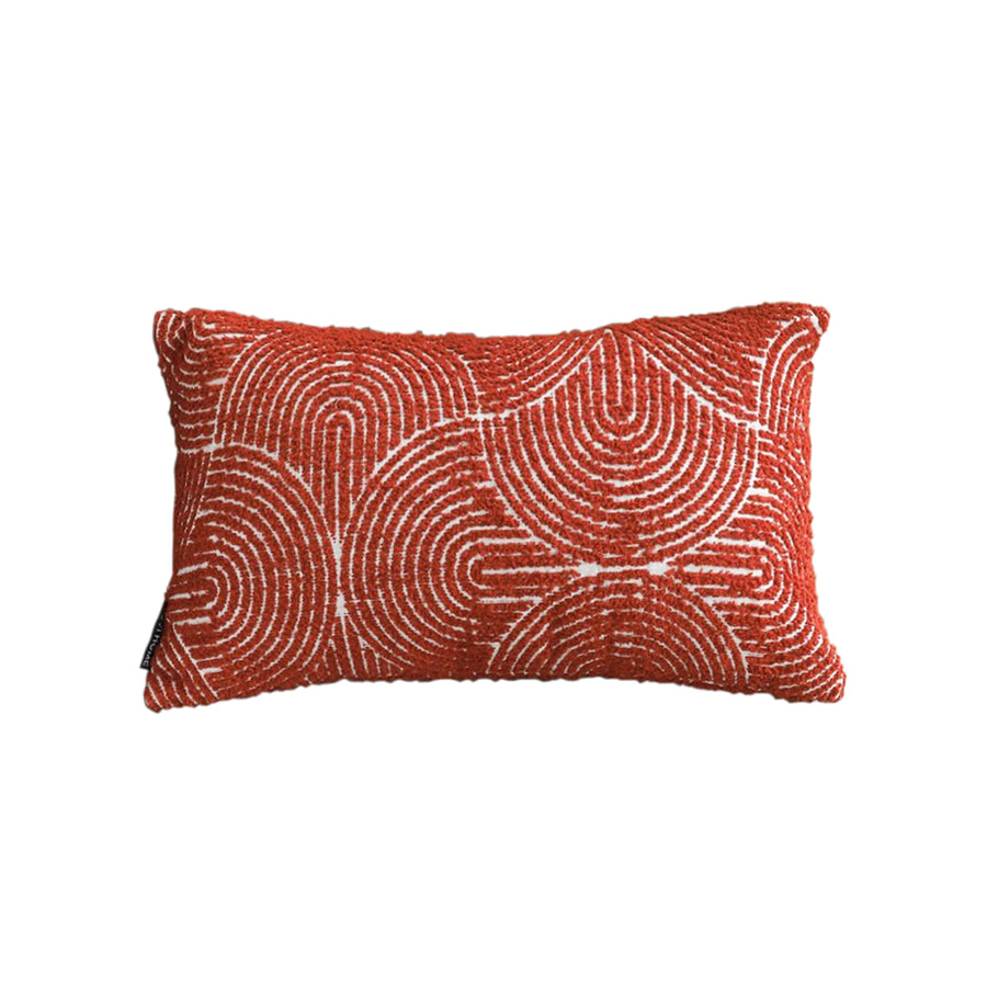SOGA 30cm Cinnabar Pillow Perfect Burnt Indoor/Outdoor Corded ThrowRed Set Lumbar Throw Pillow