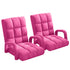 SOGA 2X Foldable Lounge Cushion Adjustable Floor Lazy Recliner Chair with Armrest Pink