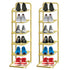 SOGA 2X 6 Tier Gold Plated Metal Shoe Organizer Space Saving Portable Footwear Storage ShelfSOGA 6 Tier Gold Metal Shoe Organizer
