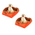 SOGA 2X Orange Dual-purpose Cushion Nest Cat Dog Bed Warm Plush Kennel Mat Pet Home Travel Essentials