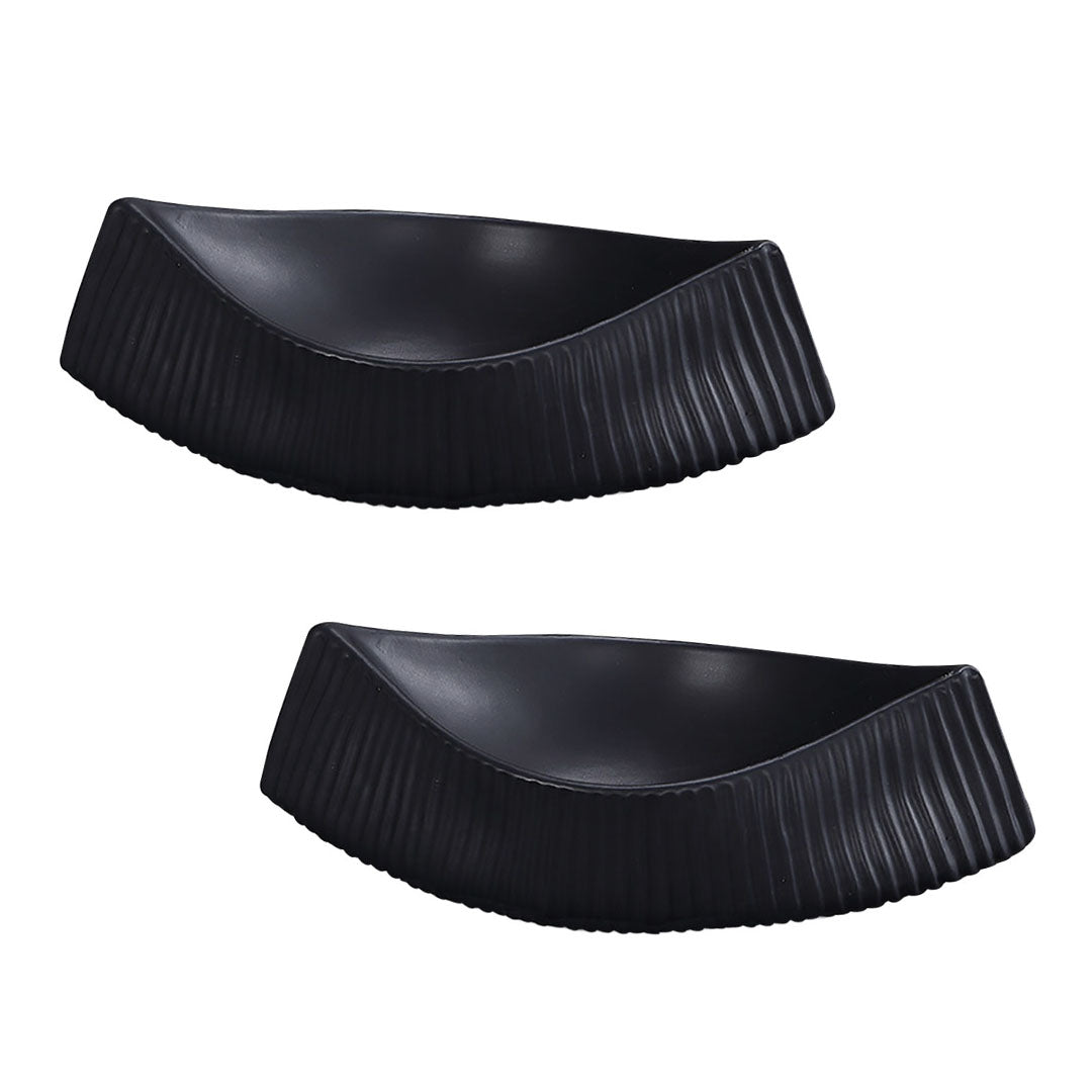 SOGA 2X 37x12.5cm Ornament boat shaped plate ceramic food decoration Serving Tray For Kitchenware Kitchenware
