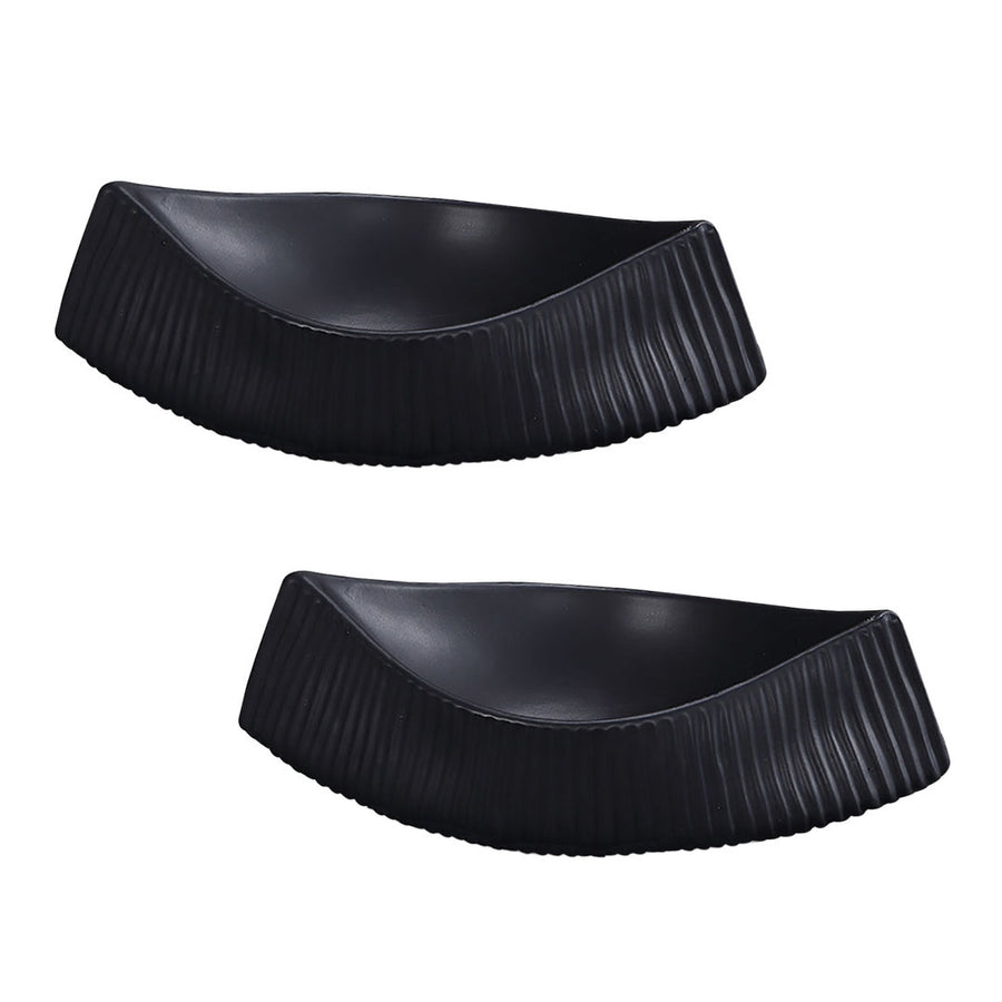 SOGA 2X 37x12.5cm Ornament boat shaped plate ceramic food decoration Serving Tray For Kitchenware Kitchenware