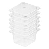 SOGA 100mm Clear Gastronorm GN Pan 1/6 Food Tray Storage Bundle of 6