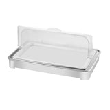 SOGA 59x38.5cm Silver Color Ceramic Serving Bowl Chafing Dish for Kitchen Essential