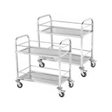 SOGA 2X 2 Tier 75x40x84cm Stainless Steel Drink Wine Food Utility Cart Small