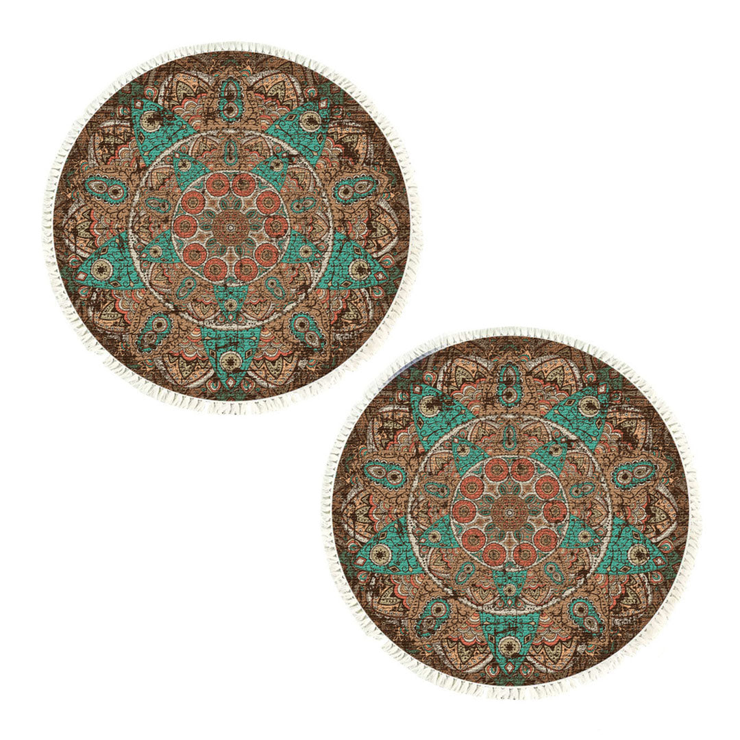 SOGA 2X 90cm Mandala Round Area Thick Anti-slip Doormat, Home Decor