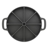 SOGA 21.5CM Round Cast Iron Baking Wedge Pan Cornbread Cake 8-Slice Baking Dish with Handle