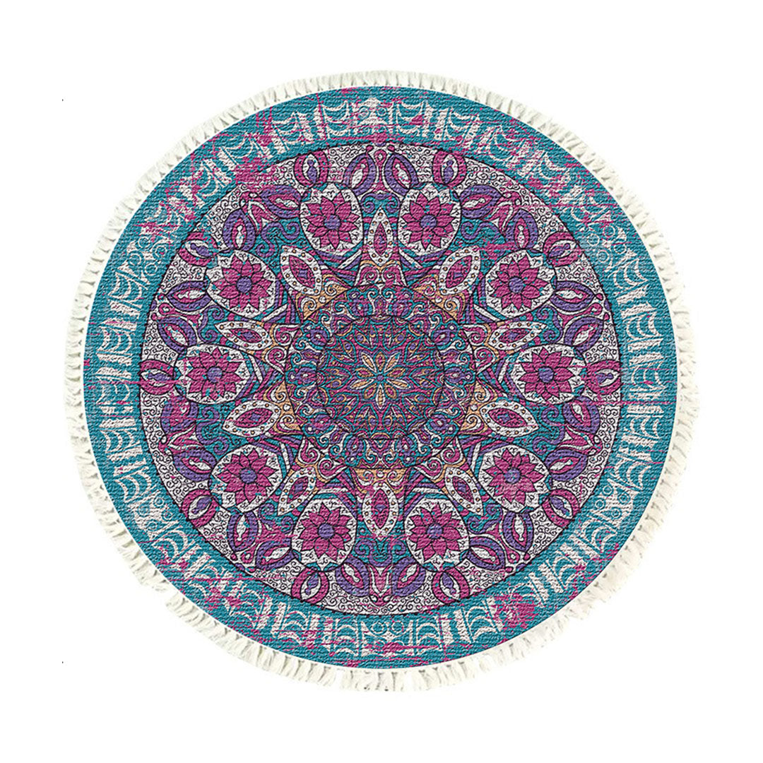 SOGA 120cm Mandala Area Rug for Living Room Lounge, Bedroom, Anti-slip Doormat, Home Decor