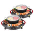 SOGA 2X 2  in 1 Electric Stone Coated Grill Plate Steamboat Two Division Hotpot