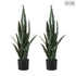 SOGA 2X 97cm Sansevieria Snake Artificial Plants with Black Plastic Planter Greenery, Home Office Decor