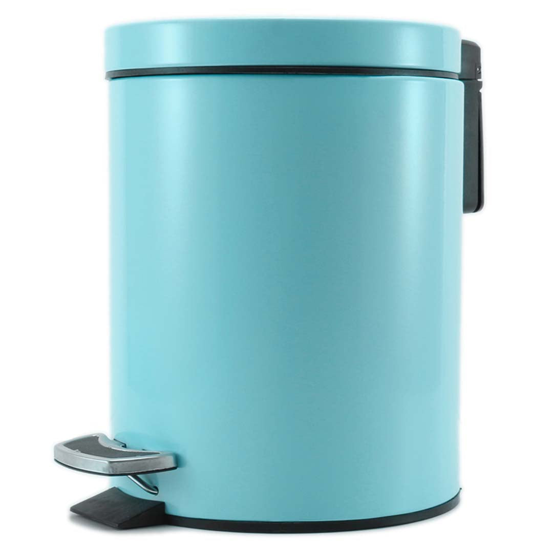SOGA Foot Pedal Stainless Steel Rubbish Recycling Garbage Waste Trash Bin Round 12L Blue