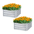 SOGA 2X 60cm Square Galvanised Raised Garden Bed Vegetable Herb Flower Outdoor Planter Box