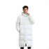 abbee White XL Winter Hooded Overcoat Long Jacket Stylish Lightweight Quilted Warm Puffer Coat