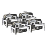 SOGA 4X 6.5L Stainless Steel Double Soup Tureen Bowl Station Roll Top Buffet Chafing Dish Catering Chafer Food Warmer Server Server