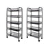SOGA 2X 5 Tier Steel Black Bee Mesh Kitchen Cart Multi-Functional Shelves Portable Storage Organizer with Wheels