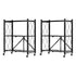 SOGA 2X 3 Tier Steel Black Foldable Kitchen Cart Multi-Functional Shelves Portable Storage Organizer with Wheels