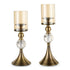 SOGA 43cm 38cm Glass Candle Holder Candle Stand Glass/Metal