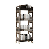 SOGA 38x24cm Black 3 Tier Bookshelf & Cosmetic Storage Organizer Trolley Rack Rack