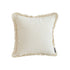 SOGA 45cm Throw Pillow White Chenille Textured with Tassels Stylish Square Cozy Home Decor