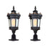 Vintage Lamp 2X 72cm Lantern Stand Elegant Aluminum & Glass Outdoor Light Antique Style Exterior Fixture