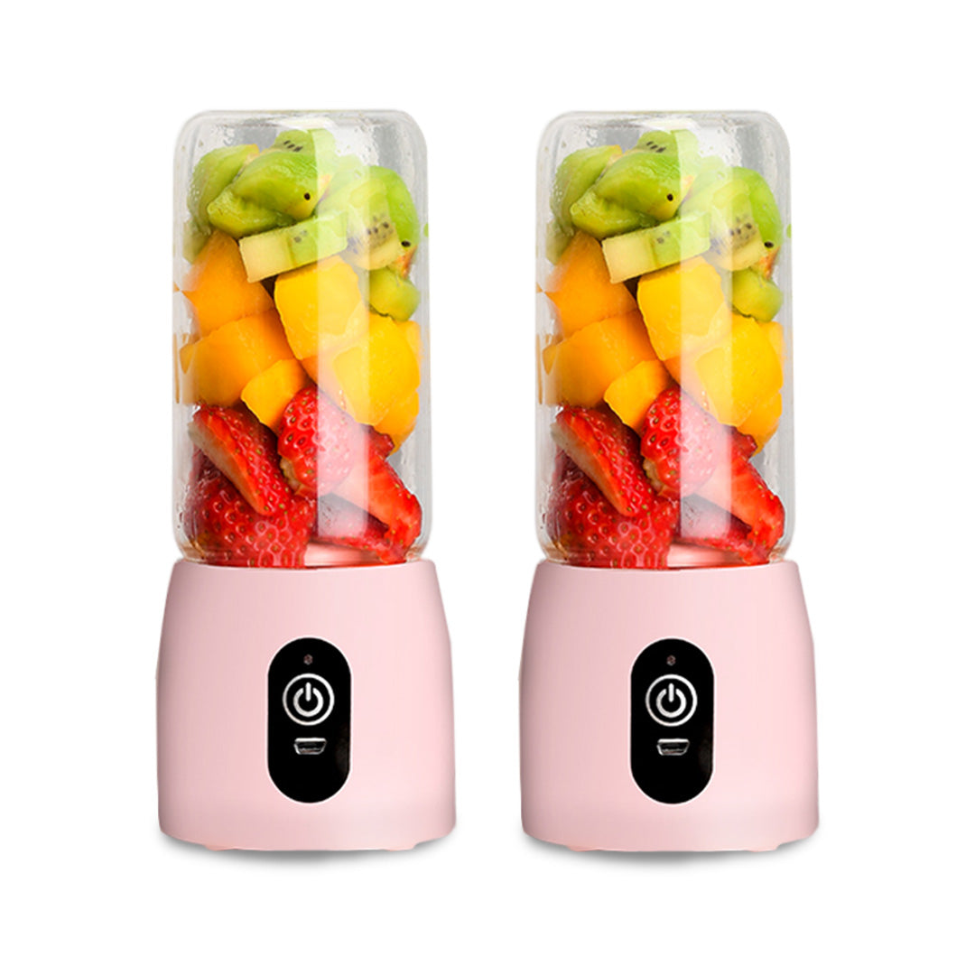 SOGA 2X Portable Mini USB Rechargeable Handheld Juice Extractor Fruit Mixer Juicer Pink