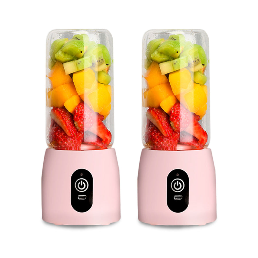 SOGA 2X Portable Mini USB Rechargeable Handheld Juice Extractor Fruit Mixer Juicer Pink