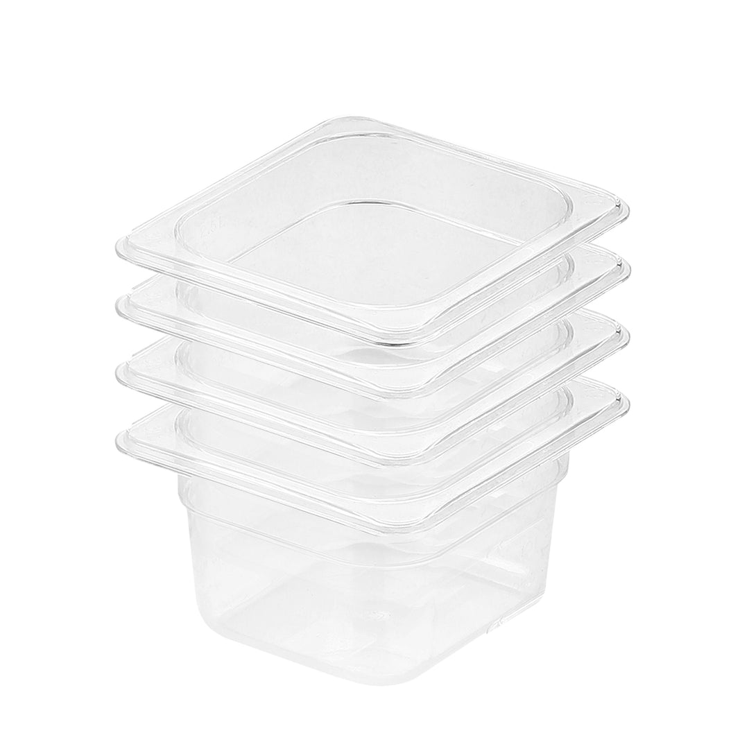 SOGA 100mm Clear Gastronorm GN Pan 1/6 Food Tray Storage Bundle of 4