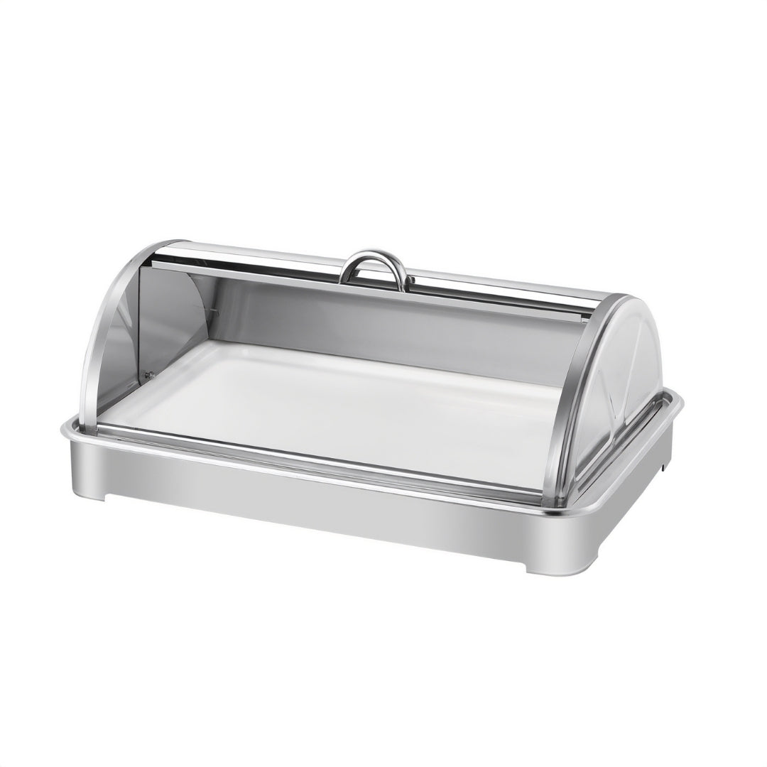 SOGA 59x38.5cm Silver Color Ceramic Serving Bowl Chafing Dish for Kitchen Essential