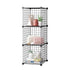 SOGA Black Portable 3 Tier Cube Storage Organiser Foldable DIY Modular Grid Space Saving Shelf