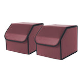 SOGA 2X  Leather Car Boot Collapsible Foldable Trunk Cargo Organizer Portable Storage Box Red Small
