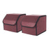 SOGA 2X  Leather Car Boot Collapsible Foldable Trunk Cargo Organizer Portable Storage Box Red Small