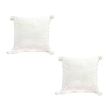 SOGA 2X 45cm Throw Pillow White Soft Plush Cushion Christmas Snowflake Ball Square For festive Holiday