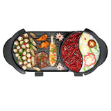 SOGA 2 in 1 Electric Non-Stick BBQ Teppanyaki Grill Plate Steamboat Hotpot 2-8 Person Person
