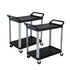 SOGA 2X 2 Tier Food Trolley Portable Kitchen Cart Multifunctional Big Utility Service with wheels 950x500x640mm Black