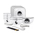 SOGA White Antler Printed Ceramic Dinnerware Set Crockery Soup Bowl Plate Server Kitchen Home Decor Set of 13