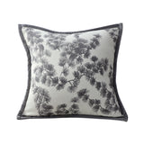 SOGA 45cm Throw Pillow Off White Wide Border with Branch and Pine Needle Design Pattern Home Decor