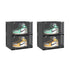 SOGA 2X 2 Tier Black Portable Shoe Organiser Sneaker Footwear Folding Plastic Bin Stackable Storage Box with Magnetic Door