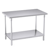 SOGA 120*70*85cm Commercial Catering Kitchen Stainless Steel Prep Work Bench