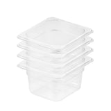 SOGA 100mm Clear Gastronorm GN Pan 1/6 Food Tray Storage Bundle of 4