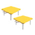 SOGA 2X Yellow Minimalist Cat Ear Portable Floor Table Small Space-Saving Mini Desk Home Decor