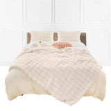 SOGA 150x200cm Throw Blanket White Double Layer Rabbit Fur Cozy Comfort with Stylish Decor