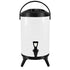 SOGA 14L Stainless Steel Insulated Milk Tea Barrel Hot and Cold Beverage Dispenser Container with Faucet White