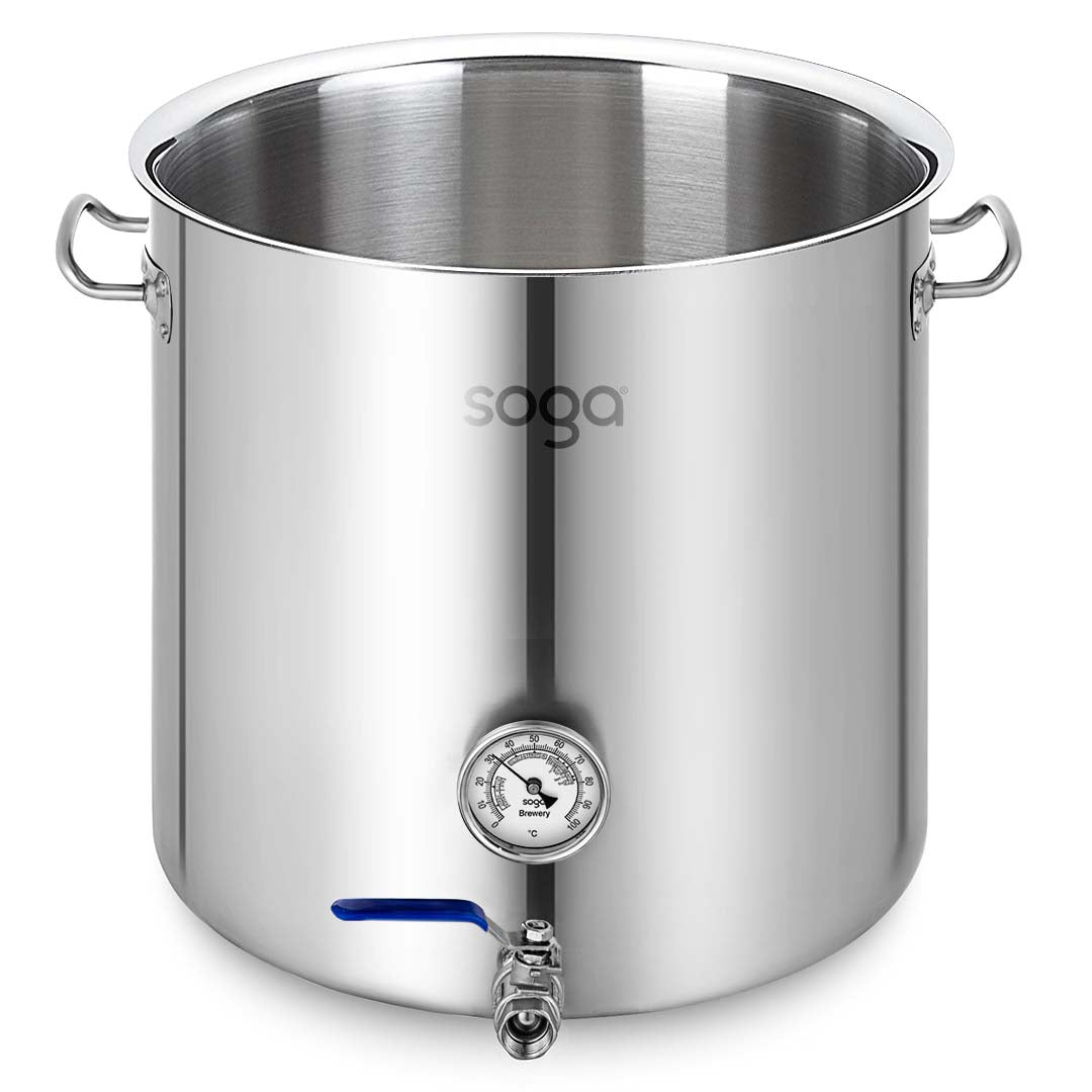 SOGA Stainless Steel 71L No Lid Brewery Pot With Beer Valve 45*45cm