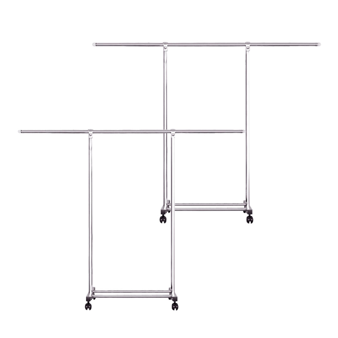 SOGA 2X 180cm Stainless Steel Floor-Standing Clothes Rack - Durable and Space-Saving Laundry Organizer Organizer