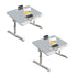 SOGA 2X 60X40cm Grey Small Laptop Bed Portable Foldable Study Table Adjustable Adjustable