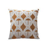 SOGA 50cm Throw Pillow Brown Circular Chain Jacquard  Decorative Square for Home Decor